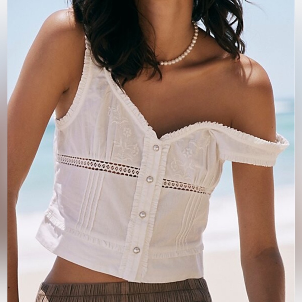 Free People Kerry Tank, White, XS